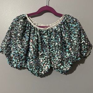 Kids Sequined Capelet